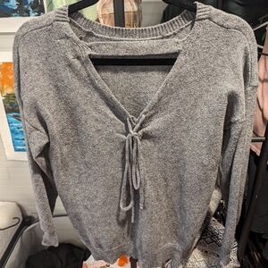 Gray v neck sweater